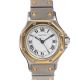 CARTIER 'SANTOS OCTAGON' STAINLESS STEEL AND 18CT GOLD LADY'S WRIST WATCH at Ross's Online Art Auctions