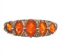 9CT GOLD FIRE OPAL GYPSY RING at Ross's Online Art Auctions