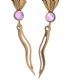 9CT GOLD DROP EARRINGS SET WITH CABOCHON AMETHYSTS at Ross's Online Art Auctions