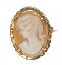 9CT GOLD CAMEO PENDANT BROOCH at Ross's Online Art Auctions