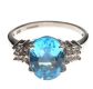 9CT WHITE GOLD TOPAZ AND DIAMOND RING at Ross's Online Art Auctions