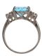 9CT WHITE GOLD TOPAZ AND DIAMOND RING at Ross's Online Art Auctions