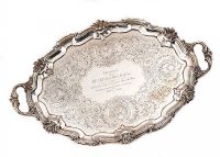 OVAL SILVER SERVING TRAY at Ross's Online Art Auctions