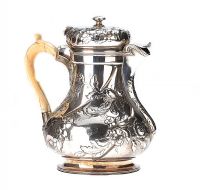 EMBOSSED SILVER HOT WATER JUG at Ross's Online Art Auctions