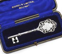 PIERCED SILVER PRESENTATION KEY at Ross's Online Art Auctions