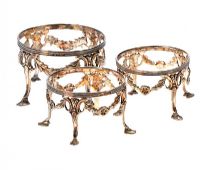 THREE SILVER DISH STANDS at Ross's Online Art Auctions
