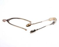 TWO PAIRS SILVER SUGAR TONGS at Ross's Online Art Auctions