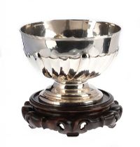 EMBOSSED SILVER CIRCULAR ROSE BOWL at Ross's Online Art Auctions