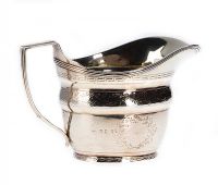 ENGRAVED SILVER MILK JUG at Ross's Online Art Auctions