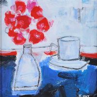 VASE OF FLOWERS by J. Hoy at Ross's Online Art Auctions