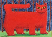 RED CAT by Graham Knuttel at Ross's Online Art Auctions