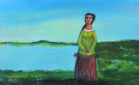 GIRL IN AN IRISH LANDSCAPE by James Bingham at Ross's Online Art Auctions