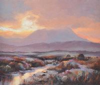 MUCKISH, SUNSET by Hamilton Sloan at Ross's Online Art Auctions