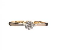 18CT GOLD, PLATINUM AND DIAMOND SOLITAIRE RING at Ross's Online Art Auctions
