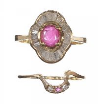 TWO GOLD RUBY AND DIAMOND RINGS at Ross's Online Art Auctions