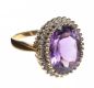 9CT GOLD AMETHYST AND DIAMOND CLUSTER RING at Ross's Online Art Auctions