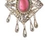 STERLING SILVER PENDANT WITH PINK STONE AND CHAIN at Ross's Online Art Auctions