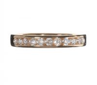 14CT GOLD AND DIAMOND HALF-ETERNITY RING at Ross's Online Art Auctions