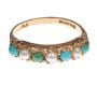 9CT GOLD TURQUOISE AND SEED PEARL RING at Ross's Online Art Auctions