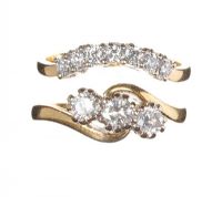 PAIR OF 18CT GOLD AND DIAMOND FITTED RINGS at Ross's Online Art Auctions