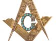 9CT GOLD MASONIC PENDANT SET WITH TURQUOISE at Ross's Online Art Auctions