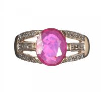 9CT GOLD RUBY AND DIAMOND DRESS RING at Ross's Online Art Auctions