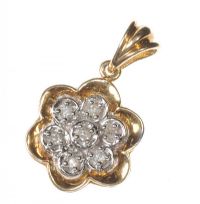 9CT GOLD AND DIAMOND FLORAL PENDANT at Ross's Online Art Auctions
