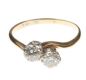 18CT GOLD AND DIAMOND TWO STONE CROSS-OVER RING at Ross's Online Art Auctions