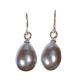 SILVER AND GREY FRESHWATER PEARL DROP EARRING at Ross's Online Art Auctions