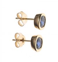 ROCKS & CO. 9CT GOLD AND BURMESE SAPPHIRE STUD EARRINGS at Ross's Online Art Auctions
