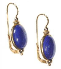 18CT GOLD AND LAPIS LAZULI DROP EARRINGS at Ross's Online Art Auctions