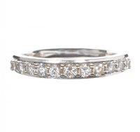 18CT WHITE GOLD AND DIAMOND HALF-ETERNITY RING at Ross's Online Art Auctions