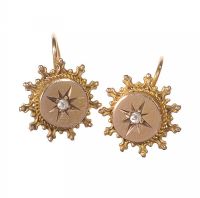 ANTIQUE 9CT GOLD AND DIAMOND EARRINGS at Ross's Online Art Auctions
