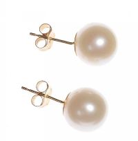 9CT GOLD AND CULTURED PEARL EARRINGS at Ross's Online Art Auctions