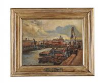 BELFAST DOCKS by William Conor RHA RUA at Ross's Online Art Auctions
