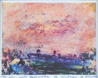LANDSCAPE & PINK SKY by Ross Wilson ARUA at Ross's Online Art Auctions