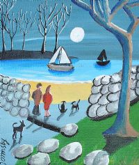 BY THE LIGHT OF THE SILVERY MOON by John Ormsby at Ross's Online Art Auctions