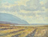 MINAUN CLIFFS, ACHILL ISLAND by Wilfred Haughton RUA at Ross's Online Art Auctions