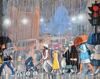 GETTING HOME IN THE RAIN by Cupar Pilson at Ross's Online Art Auctions