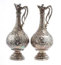 PAIR OF SILVER CLARET JUGS  at Ross's Online Art Auctions