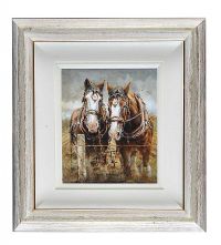 OIL PAINTING, SHIRE HORSES at Ross's Online Art Auctions