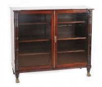 ANTIQUE MAHOGANY GLAZED TWO DOOR BOOKCASE at Ross's Online Art Auctions