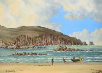 GLENHEAD FROM ROSSES, COUNTY DONEGAL by David Overend at Ross's Online Art Auctions