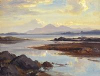 THE MOURNES FROM PORTAFERRY by Frank McKelvey RHA RUA at Ross's Online Art Auctions
