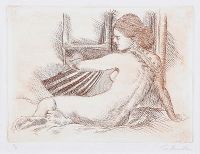 GIRL WITH A LUTE by Ken Hamilton at Ross's Online Art Auctions
