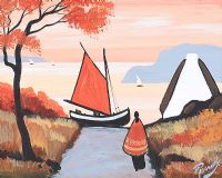 HEADING TO THE RED SAIL BOAT by J.P. Rooney at Ross's Online Art Auctions