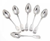 SET OF SIX STERLING SILVER TEASPOONS at Ross's Online Art Auctions