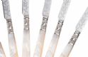 SET OF SIX SILVER-PLATED FRUIT KNIVES WITH MOTHER-OF-PEARL HANDLES at Ross's Online Art Auctions