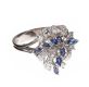 18CT WHITE GOLD SAPPHIRE AND DIAMOND CLUSTER RING at Ross's Online Art Auctions