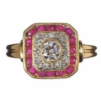 18CT RUBY AND DIAMOND RING at Ross's Online Art Auctions